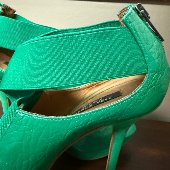 Zara Emerald Green Heeled Sandals - Picture 11 of 14